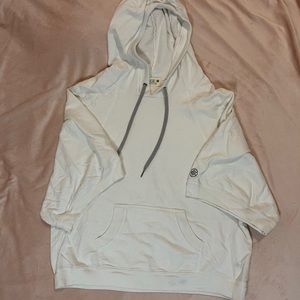 Piece Apparel white 3/4 length hoodie